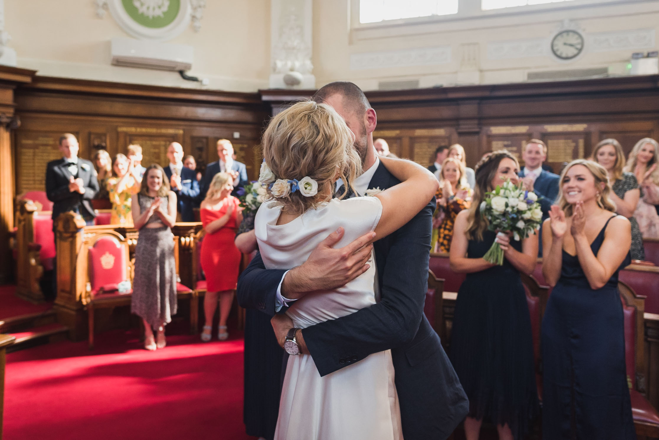 carine bea photography, islington hall wedding, first kiss